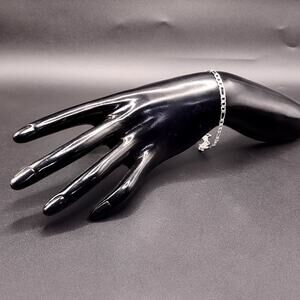 925 Sterling Silver Plated 4mm Figaro Bracelet Christmas Birthday Gift NEW!